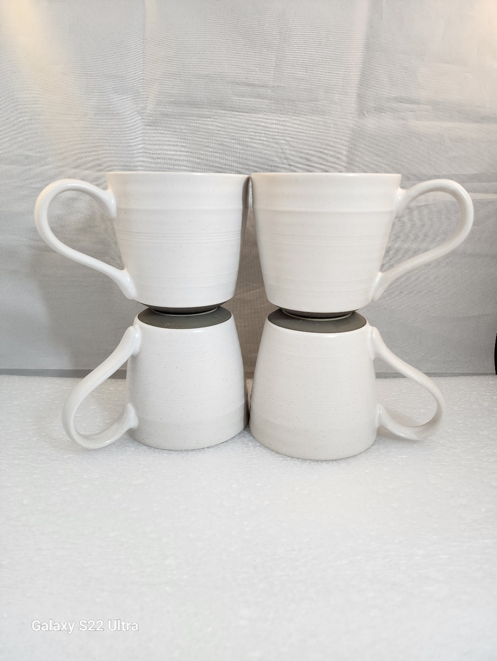 White Ceramic Mug Set - Elegant Everyday Tea & Coffee Cups